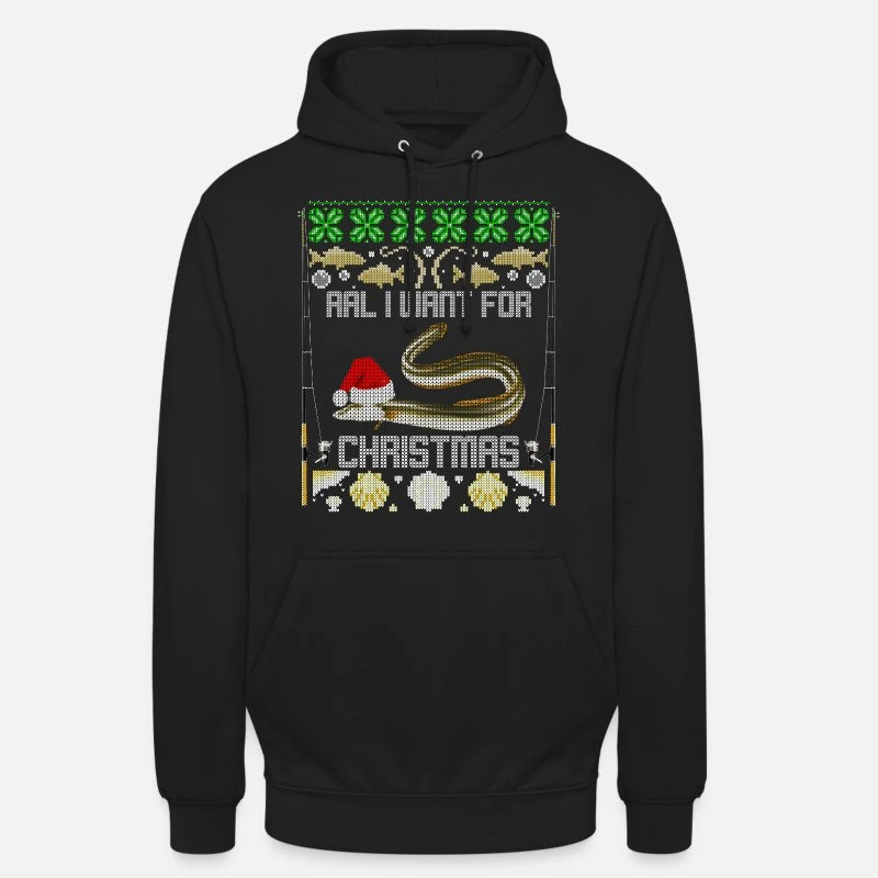 'Angler Weihnachtsmotiv Mit Aal Ugly Christmas' Unisex Hoodie | Spreadshirt 9 'Angler Weihnachtsmotiv Mit Aal Ugly Christmas' Unisex Hoodie | Spreadshirt – Bild 7
