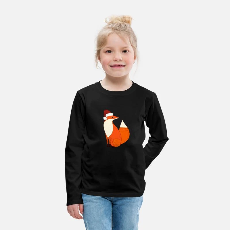 'Christmas Fox' Kinder Premium Langarmshirt | Spreadshirt 5 'Christmas Fox' Kinder Premium Langarmshirt | Spreadshirt – Bild 3