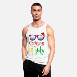 'Christmas In July Santa Hat Sunglasses Summer' Männer Sport Tanktop | Spreadshirt