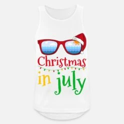'Christmas In July Santa Hat Sunglasses Summer' Männer Sport Tanktop | Spreadshirt -Build Your Brand || James & Nicholson || B&C christmas in july santa hat sunglasses summer maenner sport tanktop 4