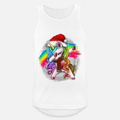 'Dabbing Christmas Unicorn Einhorn Weihnachten' Männer Sport Tanktop | Spreadshirt -Build Your Brand || James & Nicholson || B&C dabbing christmas unicorn einhorn weihnachten maenner sport tanktop 4