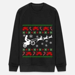 'Deer Ugly Christmas Biker Motorrad Motocross' Männer Bio Pullover | Spreadshirt -Build Your Brand || James & Nicholson || B&C deer ugly christmas biker motorrad motocross maenner bio pullover 2