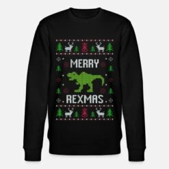 'Dino Dinosaurier T-Rex Ugly Christmas Weihnachten' Männer Bio Pullover | Spreadshirt -Build Your Brand || James & Nicholson || B&C dino dinosaurier t rex ugly christmas weihnachten maenner bio pullover 4