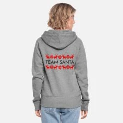 'Elch Sterne Norwegen Ugly Christmas Team Santa' Frauen Premium Kapuzenjacke | Spreadshirt -Build Your Brand || James & Nicholson || B&C elch sterne norwegen ugly christmas team santa frauen premium kapuzenjacke 2