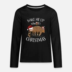 'Faultier Weihnachten Wake Me Up Ugly Christmas' Teenager Premium Langarmshirt | Spreadshirt -Build Your Brand || James & Nicholson || B&C faultier weihnachten wake me up ugly christmas teenager premium langarmshirt 2
