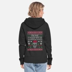 'Frohe Weihnachten Ugly Christmas Skull' Frauen Premium Kapuzenjacke | Spreadshirt -Build Your Brand || James & Nicholson || B&C frohe weihnachten ugly christmas skull frauen premium kapuzenjacke 2