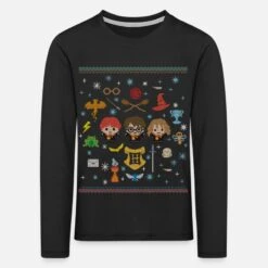 'Harry Potter Ugly Christmas Chibi Design' Kinder Premium Langarmshirt | Spreadshirt -Build Your Brand || James & Nicholson || B&C harry potter ugly christmas chibi design kinder premium langarmshirt 2