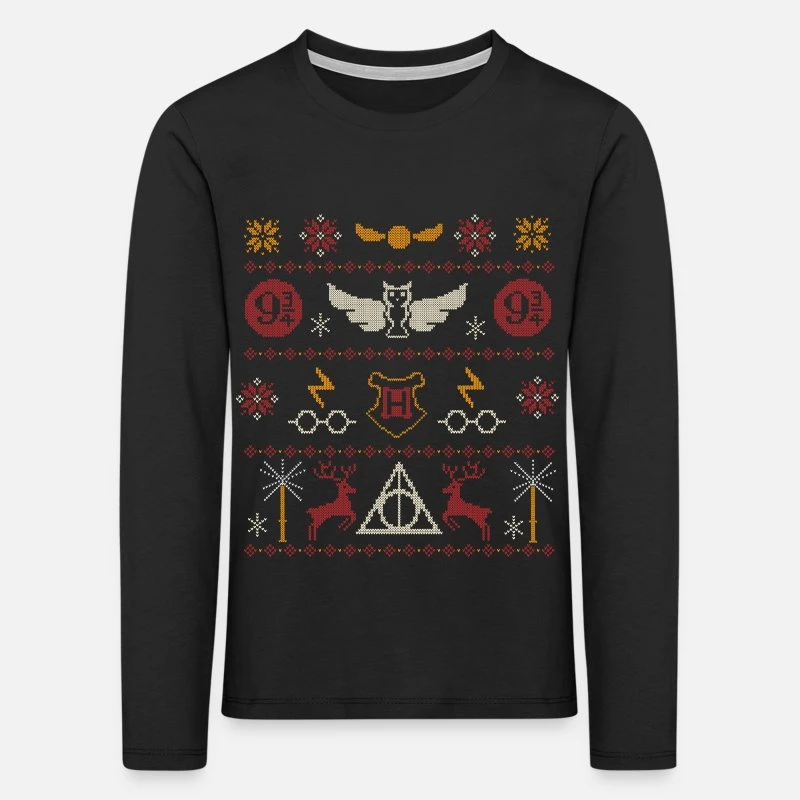 'Harry Potter Ugly Christmas Sweater Design' Kinder Premium Langarmshirt | Spreadshirt 5 'Harry Potter Ugly Christmas Sweater Design' Kinder Premium Langarmshirt | Spreadshirt – Bild 3