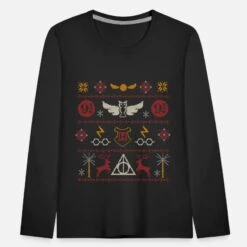 'Harry Potter Ugly Christmas Sweater Design' Kinder Premium Langarmshirt | Spreadshirt