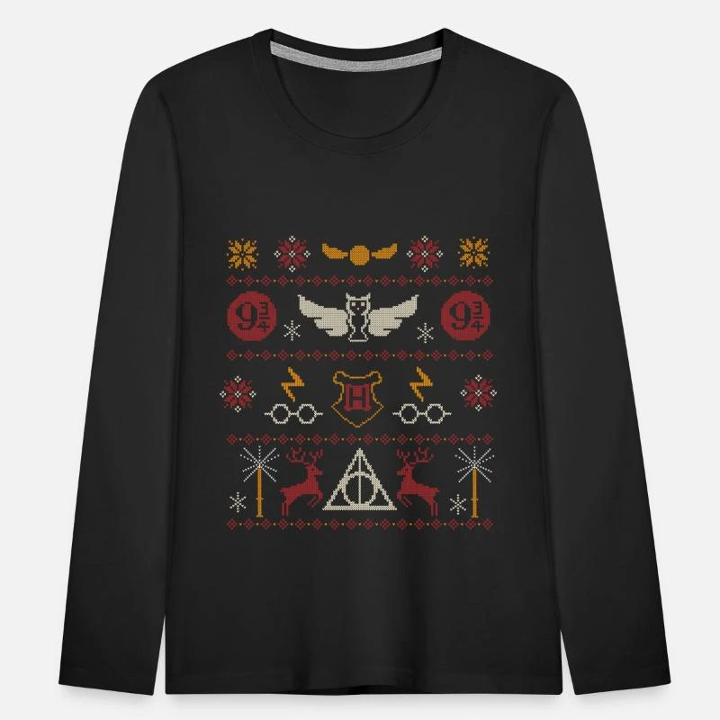 'Harry Potter Ugly Christmas Sweater Design' Kinder Premium Langarmshirt | Spreadshirt 3 'Harry Potter Ugly Christmas Sweater Design' Kinder Premium Langarmshirt | Spreadshirt