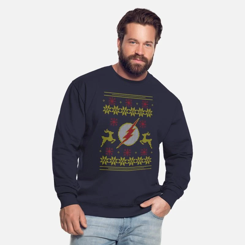 'Justice League The Flash Logo Ugly Christmas' Unisex Pullover | Spreadshirt 4 'Justice League The Flash Logo Ugly Christmas' Unisex Pullover | Spreadshirt – Bild 2