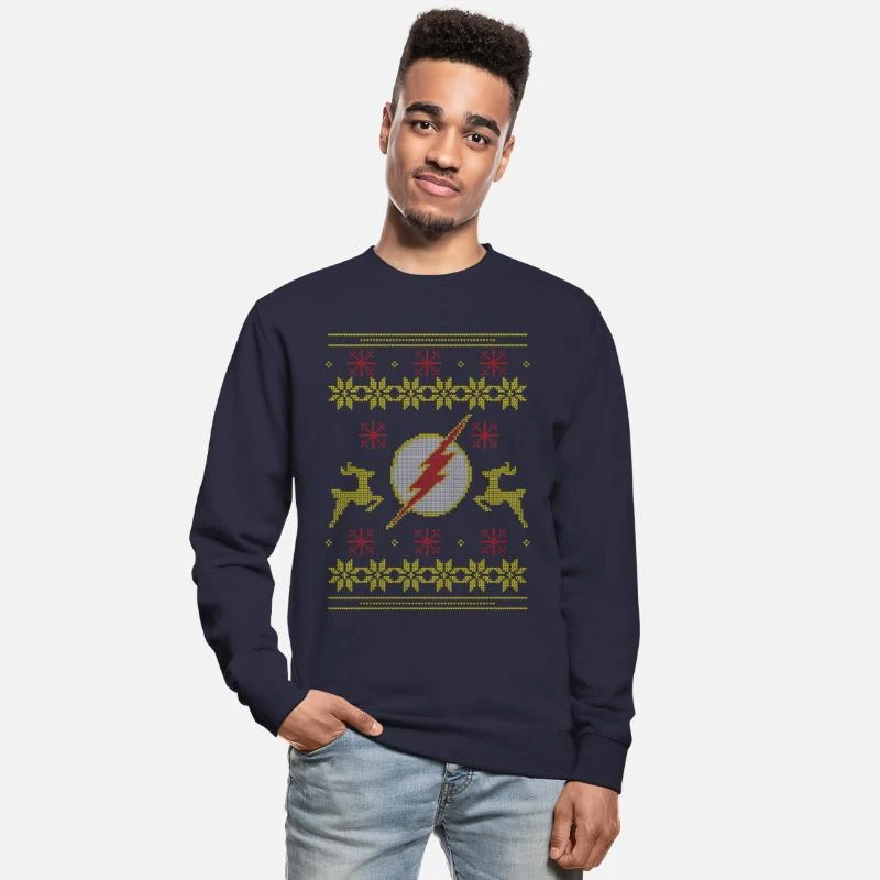 'Justice League The Flash Logo Ugly Christmas' Unisex Pullover | Spreadshirt 3 'Justice League The Flash Logo Ugly Christmas' Unisex Pullover | Spreadshirt