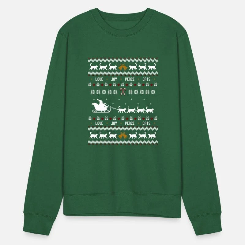 'Katzen Weihnachten Ugly Christmas' Unisex Pullover | Spreadshirt 7 'Katzen Weihnachten Ugly Christmas' Unisex Pullover | Spreadshirt – Bild 5