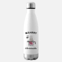'Kultiger Wolf Wünscht MÄHrry Christmas Weihnachten' Isolierflasche | Spreadshirt -Build Your Brand || James & Nicholson || B&C kultiger wolf wuenscht maehrry christmas weihnachten trinkflasche 2