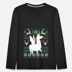 'Lama Ugly Christmas Alpaka Einhorn Weihnachten' Kinder Premium Langarmshirt | Spreadshirt -Build Your Brand || James & Nicholson || B&C lama ugly christmas alpaka einhorn weihnachten kinder premium langarmshirt 4