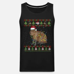 'Lustiges Wasserschwein Capybara Ugly Christmas' Männer Premium Tanktop | Spreadshirt -Build Your Brand || James & Nicholson || B&C lustiges wasserschwein capybara ugly christmas maenner premium tanktop 6