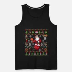 'Lustiges Weihnachtsmann Ugly Christmas Basketball' Männer Premium Tanktop | Spreadshirt -Build Your Brand || James & Nicholson || B&C lustiges weihnachtsmann ugly christmas basketball maenner premium tanktop 4