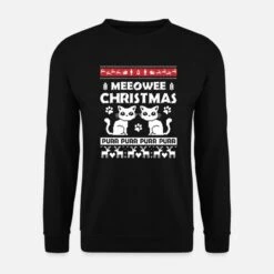 'Meeowee Christmas - Cat' Unisex Pullover | Spreadshirt -Build Your Brand || James & Nicholson || B&C meeowee christmas cat unisex pullover 6