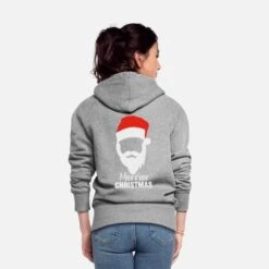 'Merrier Christmas' Frauen Premium Kapuzenjacke | Spreadshirt -Build Your Brand || James & Nicholson || B&C merrier christmas frauen premium kapuzenjacke 3
