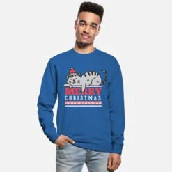 'Merry Christmas Cat' Unisex Pullover | Spreadshirt