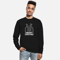 'Merry Christmas Pommesgabel Mit Kerzen' Unisex Pullover | Spreadshirt