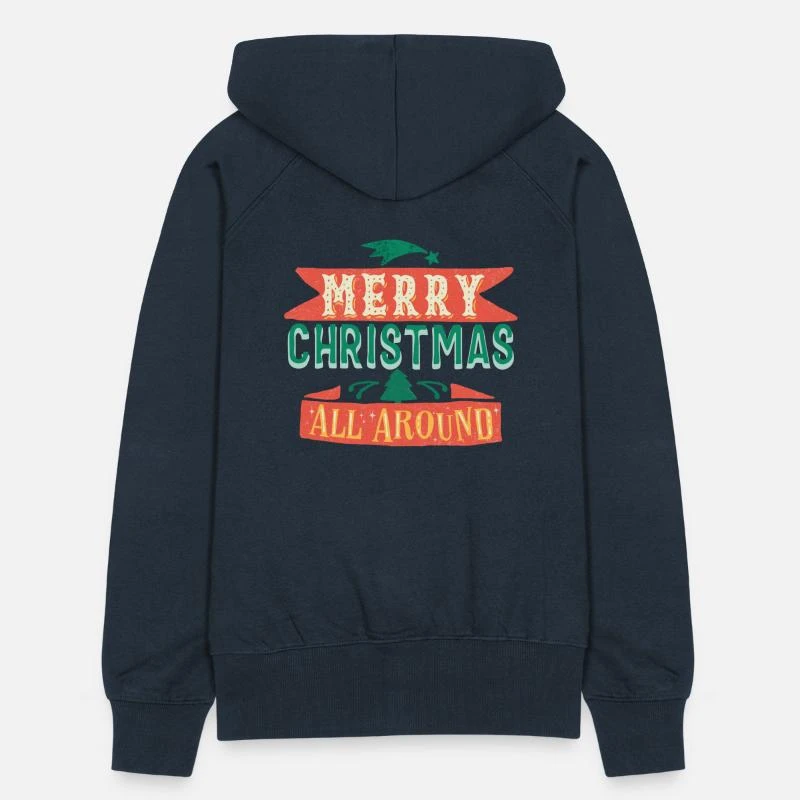 'Merry Christmas - Retro Schriftzug' Frauen Premium Kapuzenjacke | Spreadshirt 8 'Merry Christmas - Retro Schriftzug' Frauen Premium Kapuzenjacke | Spreadshirt – Bild 6