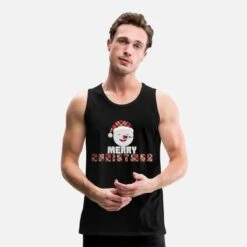 'Merry Christmas Schneemann Red Plaid' Männer Premium Tanktop | Spreadshirt