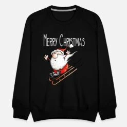 'Merry Christmas Weihnachtsmann Auf Achse - Comic' Männer Premium Pullover | Spreadshirt
