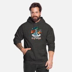 'Merry Slothmas Funny Christmas Sloth Lover' Unisex Hoodie | Spreadshirt -Build Your Brand || James & Nicholson || B&C merry slothmas funny christmas sloth lover unisex hoodie 2