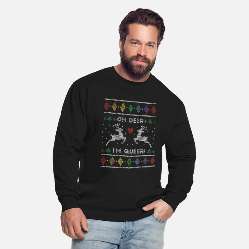 'Oh Deer I'm Queer Funny Ugly Christmas Sweater' Unisex Pullover | Spreadshirt 4 'Oh Deer I'm Queer Funny Ugly Christmas Sweater' Unisex Pullover | Spreadshirt – Bild 2