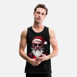 'Old Rocker Santa Claus Rock N Roll Metal Christmas' Männer Premium Tanktop | Spreadshirt