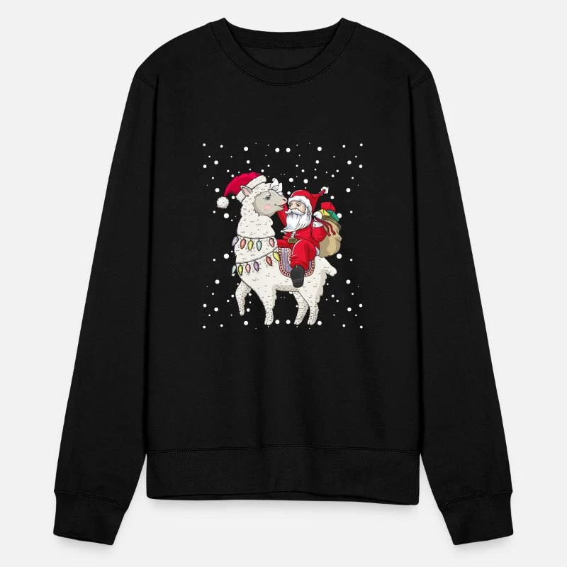 'Santa Reitet Lama Alpaka Ugly Christmas' Unisex Pullover | Spreadshirt 7 'Santa Reitet Lama Alpaka Ugly Christmas' Unisex Pullover | Spreadshirt – Bild 5