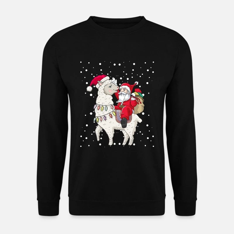 'Santa Reitet Lama Alpaka Ugly Christmas' Unisex Pullover | Spreadshirt 9 'Santa Reitet Lama Alpaka Ugly Christmas' Unisex Pullover | Spreadshirt – Bild 7