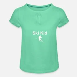 'Ski Kid Winter Skiing Apres Ski Snow Christmas' Mädchen T-Shirt Mit Raffung | Spreadshirt -Build Your Brand || James & Nicholson || B&C ski kid winter skiing apres ski snow christmas maedchen t shirt mit raffung 2