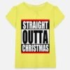 'Straight Outta Christmas' Mädchen T-Shirt Mit Raffung | Spreadshirt