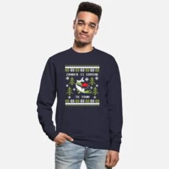 'Ugly Christmas Angler Zander Is Coming To Town' Unisex Pullover | Spreadshirt