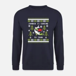 'Ugly Christmas Angler Zander Is Coming To Town' Unisex Pullover | Spreadshirt -Build Your Brand || James & Nicholson || B&C ugly christmas angler zander is coming to town unisex pullover 6