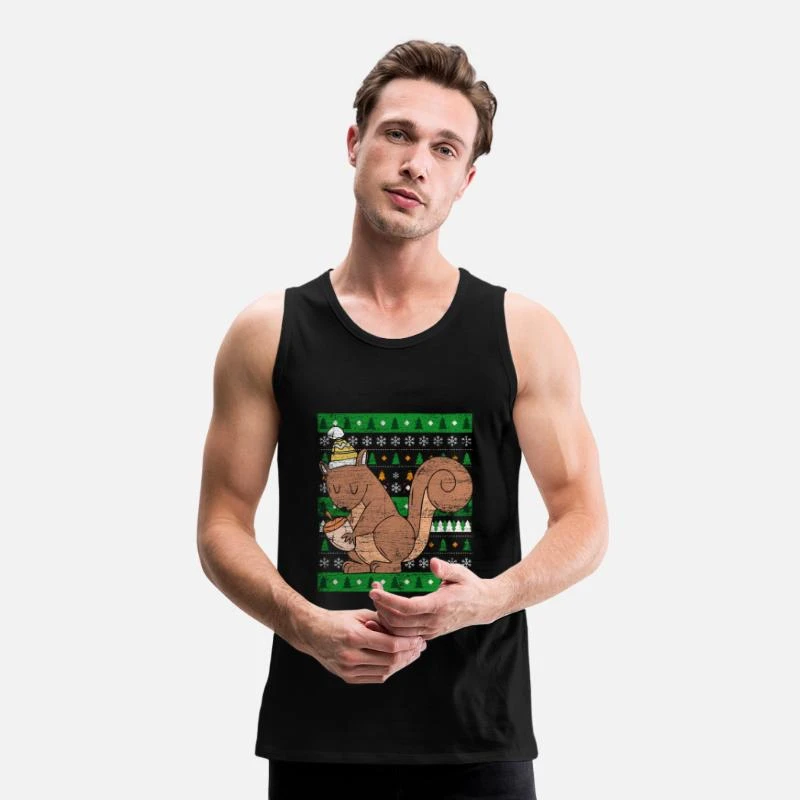 'Ugly Christmas Eichhörnchen' Männer Premium Tanktop | Spreadshirt 3 'Ugly Christmas Eichhörnchen' Männer Premium Tanktop | Spreadshirt