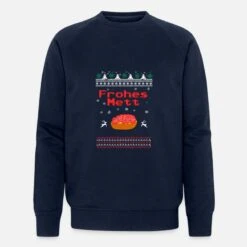 'Ugly Christmas Frohes Mett Fest Weihnachten Xmas' Männer Bio Pullover | Spreadshirt -Build Your Brand || James & Nicholson || B&C ugly christmas frohes mett fest weihnachten xmas maenner bio pullover 3