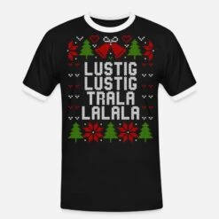 'Ugly Christmas Lustig Lustig Tralalalala Sprüche' Männer Ringer T-Shirt | Spreadshirt -Build Your Brand || James & Nicholson || B&C ugly christmas lustig lustig tralalalala sprueche maenner ringer t shirt 6