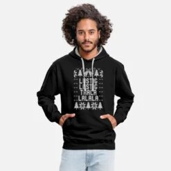 'Ugly Christmas Lustig Lustig Tralalalala' Unisex Hoodie Zweifarbig | Spreadshirt