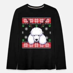 'Ugly Christmas Sweater Pudel Hund' Teenager Premium Langarmshirt | Spreadshirt