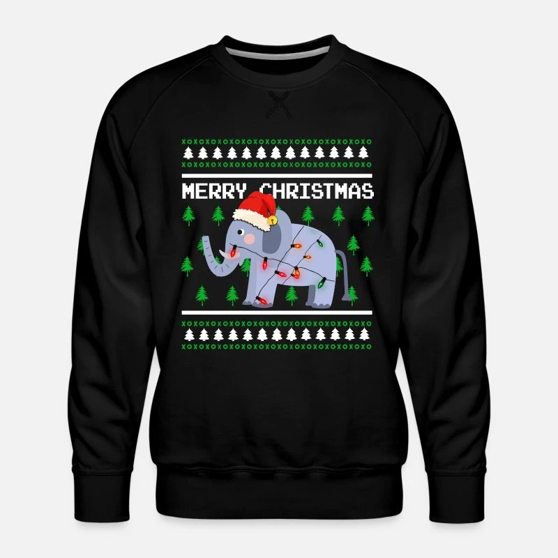 'Ugly Christmas Sweater Tshirt Weihnachten Elefant' Männer Premium Pullover | Spreadshirt 5 'Ugly Christmas Sweater Tshirt Weihnachten Elefant' Männer Premium Pullover | Spreadshirt – Bild 3