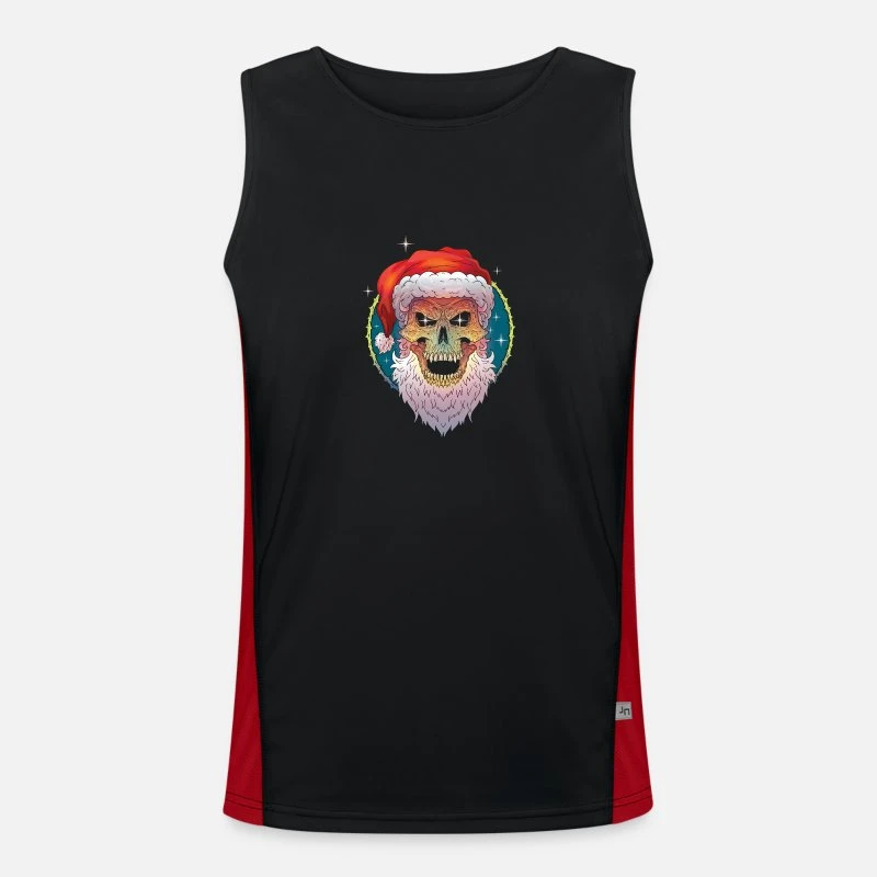 James & Nicholson 'Weihnachten Ugly Christmas Scull Santa' Funktionelles Kontrast-Tank Top Für Männer| Spreadshirt 4 James & Nicholson 'Weihnachten Ugly Christmas Scull Santa' Funktionelles Kontrast-Tank Top Für Männer| Spreadshirt – Bild 2