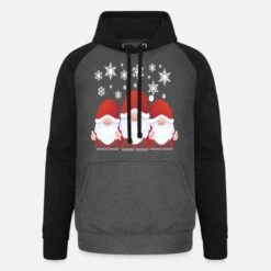 'Weihnachten Wichtel Christmas Xmas T Shirt' Unisex Baseball Hoodie | Spreadshirt -Build Your Brand || James & Nicholson || B&C weihnachten wichtel christmas xmas t shirt unisex baseball hoodie 8
